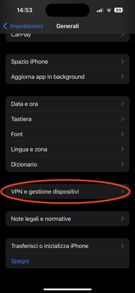 Impostazioni VPN