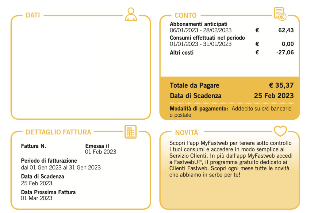 Bolletta Fastweb